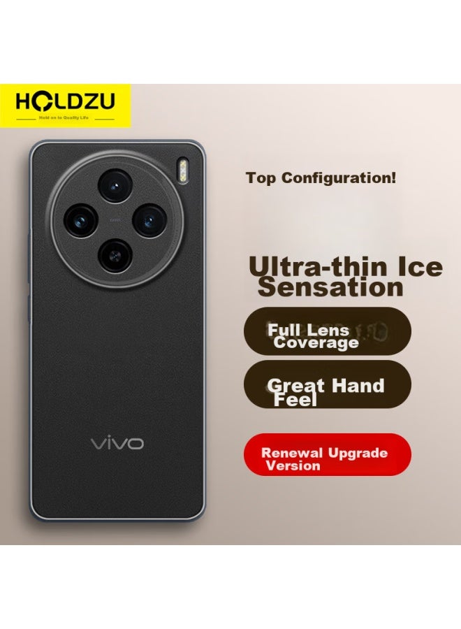 Holdzu غطاء هاتف لـ Vivo X100pro، واقي حماية، تبديد حراري، سيليكون، تغطية كاملة، فائق النحافة، مضاد للبصمات، للرجال والنساء، جديد - أسود الفضاء العميق - Image 1