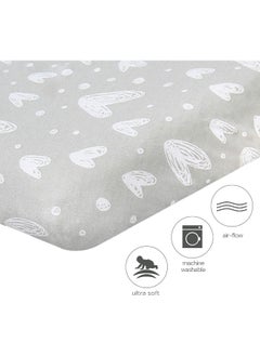 Biloban Biloban Crib Sheets Fitted, 2 Pack Crib Sheet Fits for Standard Crib and Toddler Mattress, 100% Jersey Knit Cotton Crib Sheet for Baby Boys & Girl, Star and Heart Print  - Image 2