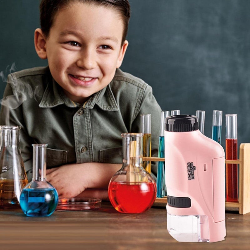 Portable Pocket Microscope for Kids,Pocket Microscopes with 60-120X Zoom LED Light | 60X-120X Zoom Science Educational Tool for Rock Onion Specimens - Image 2