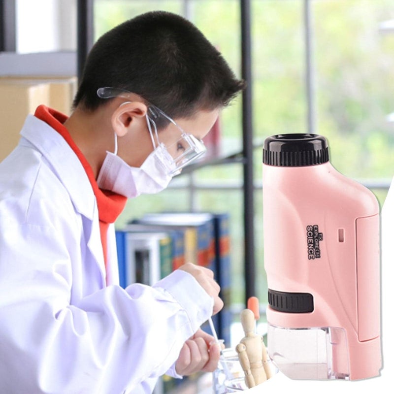 Portable Pocket Microscope for Kids,Pocket Microscopes with 60-120X Zoom LED Light | 60X-120X Zoom Science Educational Tool for Rock Onion Specimens - Image 3