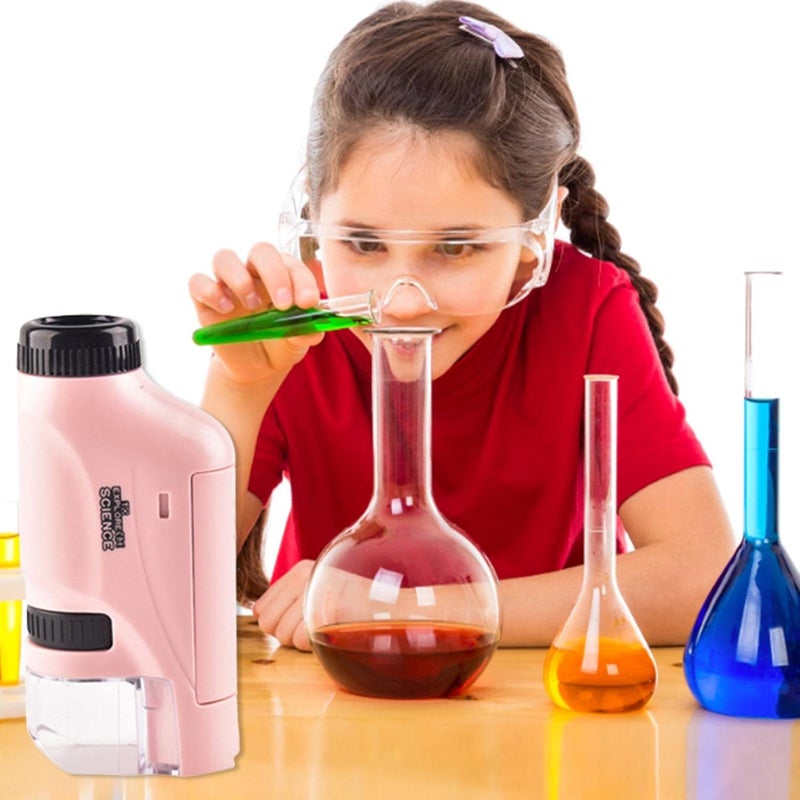 Portable Pocket Microscope for Kids,Pocket Microscopes with 60-120X Zoom LED Light | 60X-120X Zoom Science Educational Tool for Rock Onion Specimens - Image 4