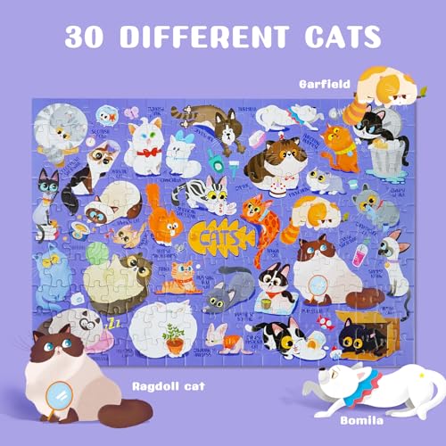 TOI Cats Puzzle for Kids Ages 35 200 Pieces Jigsaw Puzzles for Toddlers with CatShaped Portable Box Preschool Learning Cat Game for Boys Girls Gift - Image 5