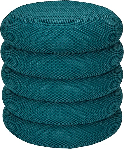 Home Dwell Velvet Storage Pouffe – Round Ottoman Stool with Hidden Storage – 42cm Decorative Seating for Living Room, Bedroom or Entryway – Compact Footrest – Blue - Image 3