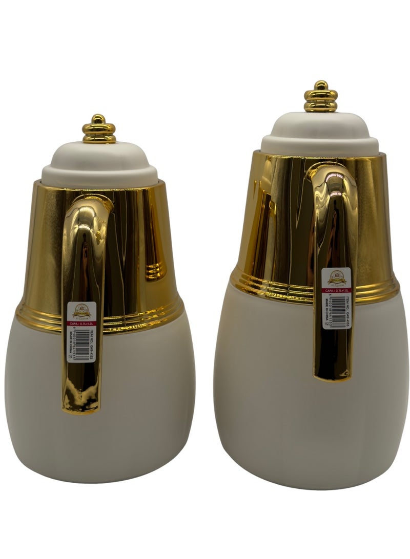 AL-GANNAS 2 Peice Thermos Set for Tea & Coffee | 1L & 0.7L | High-Quality with 2-Year Heat Retention Warranty | Elegant New Design - Image 2