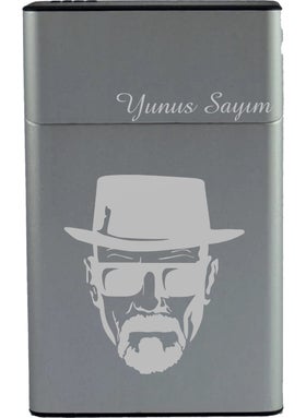 Ada Lazer Ada Laser Personalized Heisenberg Silhouette Metal Cigarette Box 