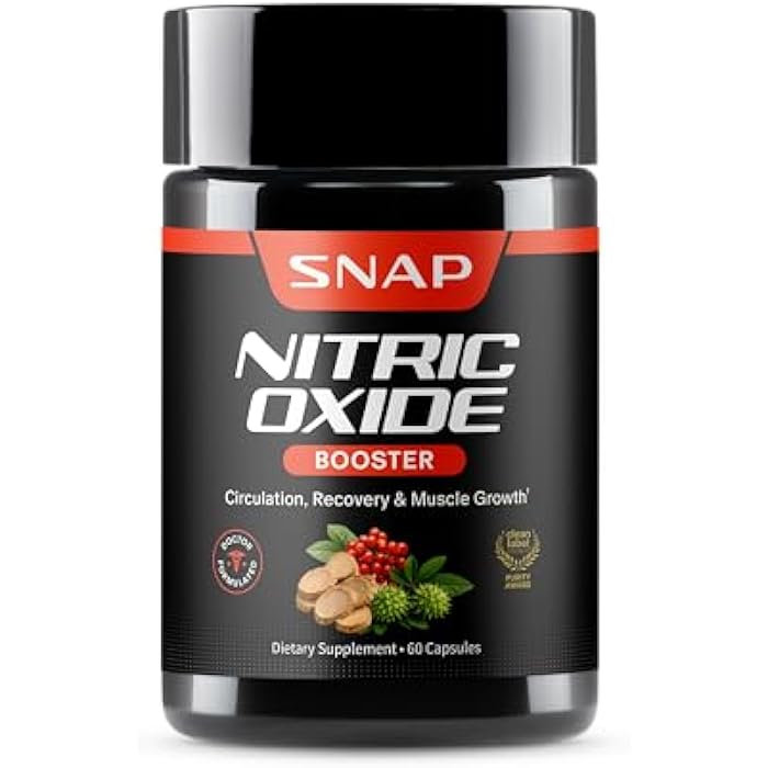 SNAP SUPPLEMENTS مكملات سناب نيتريك أوكسيد مع L-أرجينين لدعم الطاقة، التعافي السريع، صحة القلب، نمو العضلات والدورة الدموية، 60 كبسولة نباتية (إمداد لشهر واحد) - Image 1