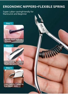 Generic Stainless Steel Nail Cuticle Cutter, Professional Nail Clipper, Nail Care Tools, for Manicure and Pedicure (Silver)  - Image 2