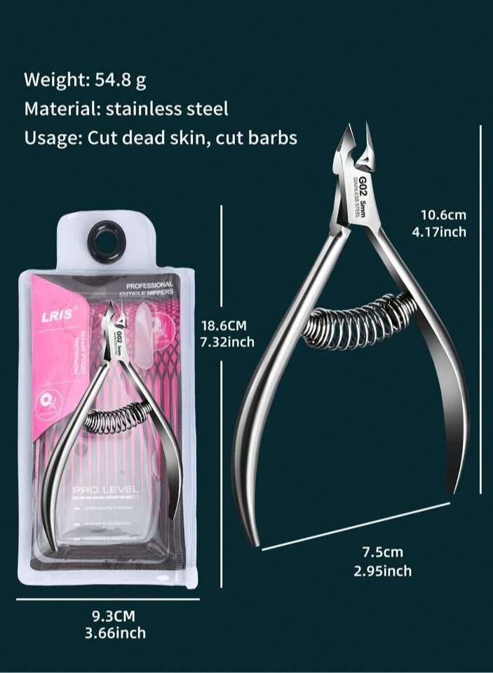 Stainless Steel Nail Cuticle Cutter, Professional Nail Clipper, Nail Care Tools, for Manicure and Pedicure (Silver) - Image 3