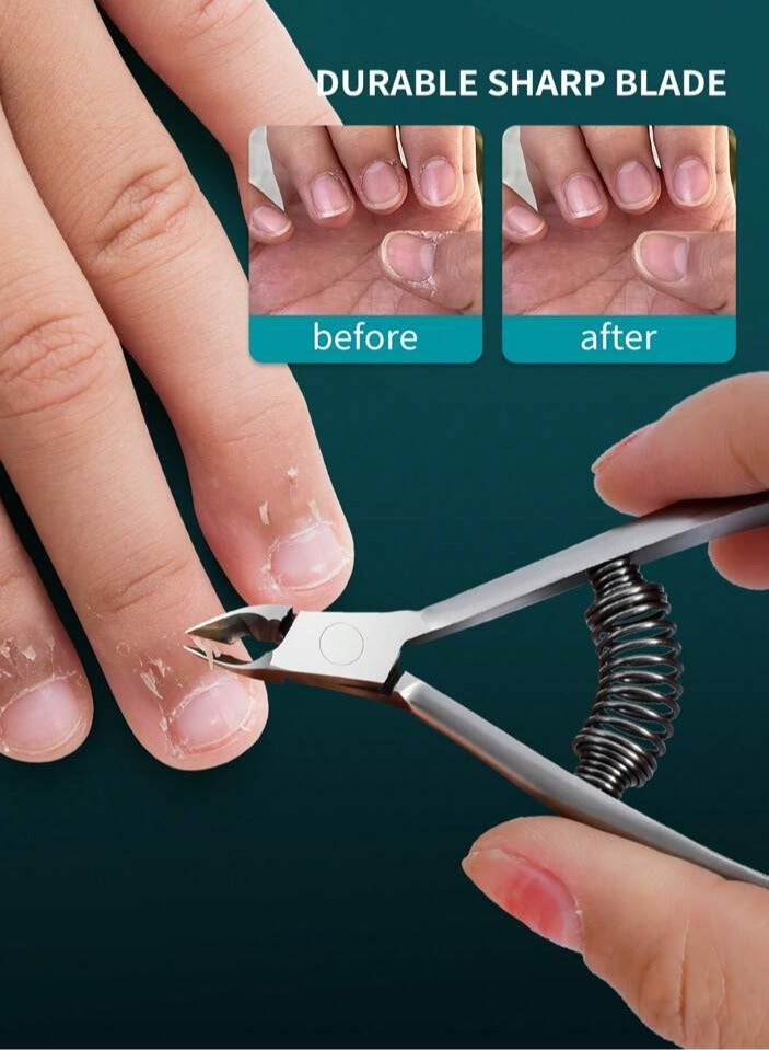 Stainless Steel Nail Cuticle Cutter, Professional Nail Clipper, Nail Care Tools, for Manicure and Pedicure (Silver) - Image 5