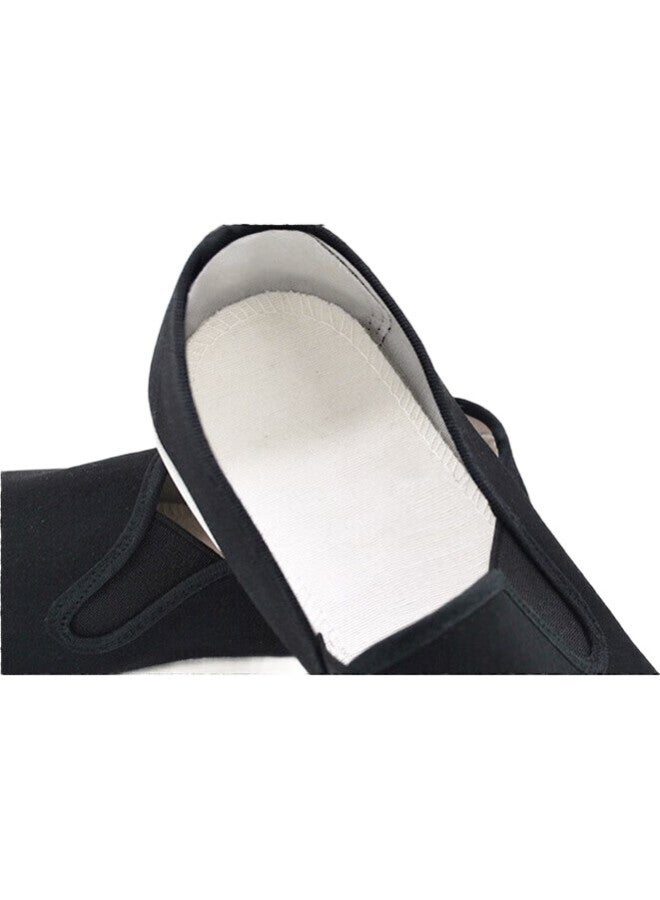 Weizhi Traditional Beijing Cloth Shoes, Slip-On Casual Men'S Thick Cowhide Sole, Wz1004, Black, Size 41 - Image 1