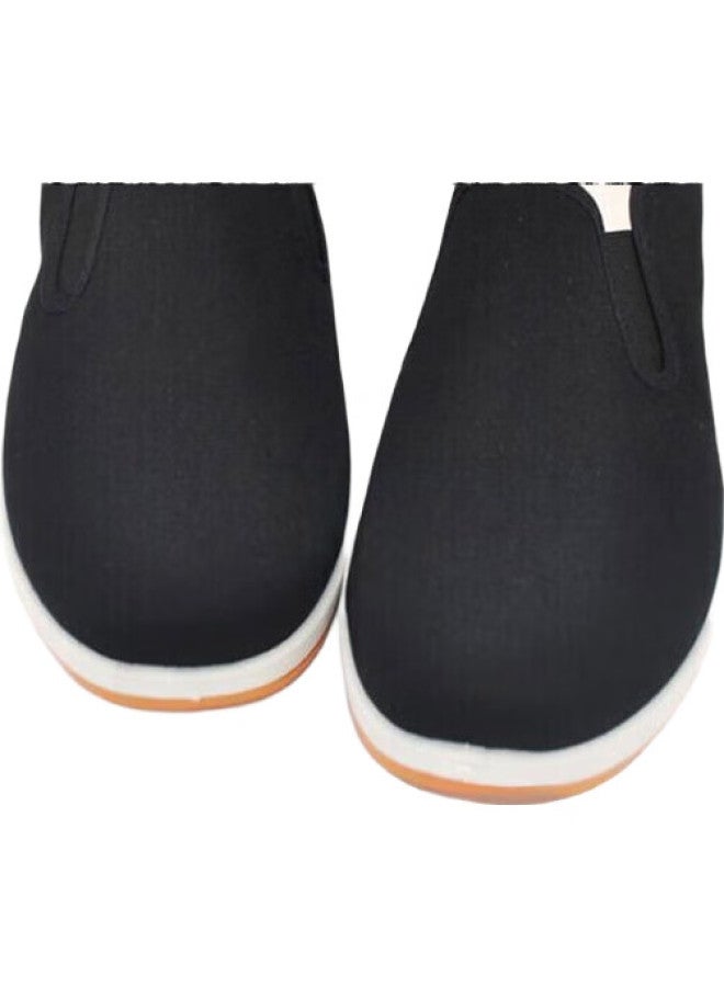 Weizhi Traditional Beijing Cloth Shoes, Slip-On Casual Men'S Thick Cowhide Sole, Wz1004, Black, Size 41 - Image 2