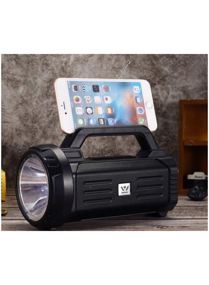 Macon Multifunctional Portable Bluetooth speaker With Bright Flash Light Power Bank With FM Radio Receiver - Image 1