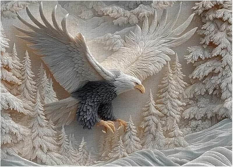 Eagle Wildlife Jigsaw Puzzle 1000 Pieces Challenging Art for Family Activity Home Decoration - Image 5