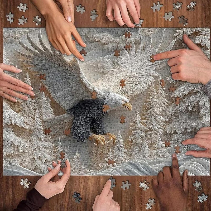 Eagle Wildlife Jigsaw Puzzle 1000 Pieces Challenging Art for Family Activity Home Decoration - Image 4