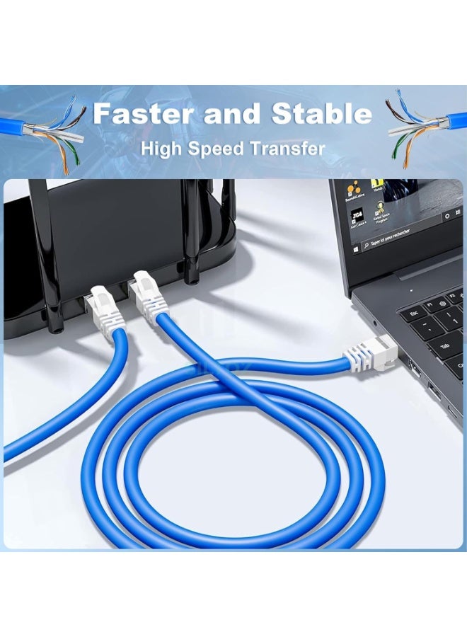 جلينك كابل إيثرنت CAT6 UTP عالي السرعة لشبكة LAN، صديق للبيئة، أزرق، لفة بطول 50 مترًا للاستخدام المنزلي والمكتبي، مع أجهزة الراوتر والمودم وكاميرات المراقبة. - Image 4