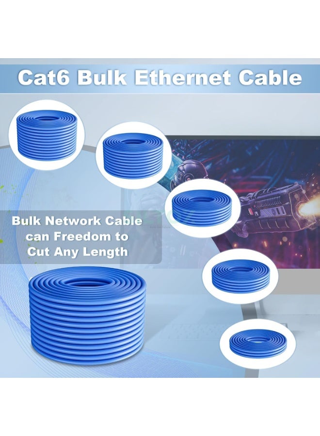 جلينك كابل إيثرنت CAT6 UTP عالي السرعة لشبكة LAN، صديق للبيئة، أزرق، لفة بطول 50 مترًا للاستخدام المنزلي والمكتبي، مع أجهزة الراوتر والمودم وكاميرات المراقبة. - Image 5