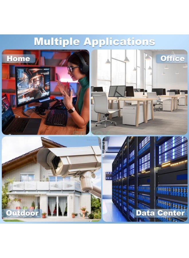 جلينك كابل إيثرنت CAT6 UTP عالي السرعة لشبكة LAN، صديق للبيئة، أزرق، لفة بطول 50 مترًا للاستخدام المنزلي والمكتبي، مع أجهزة الراوتر والمودم وكاميرات المراقبة. - Image 2