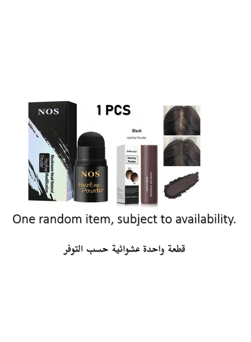 1 / علبة اسود بودرة قلم تمويه خط الشعر الأسود أو البني، بودرة ظل خط الشعر مقاومة للماء لتغطية الشعر الأبيض وظلال خط الشعر على الفور
