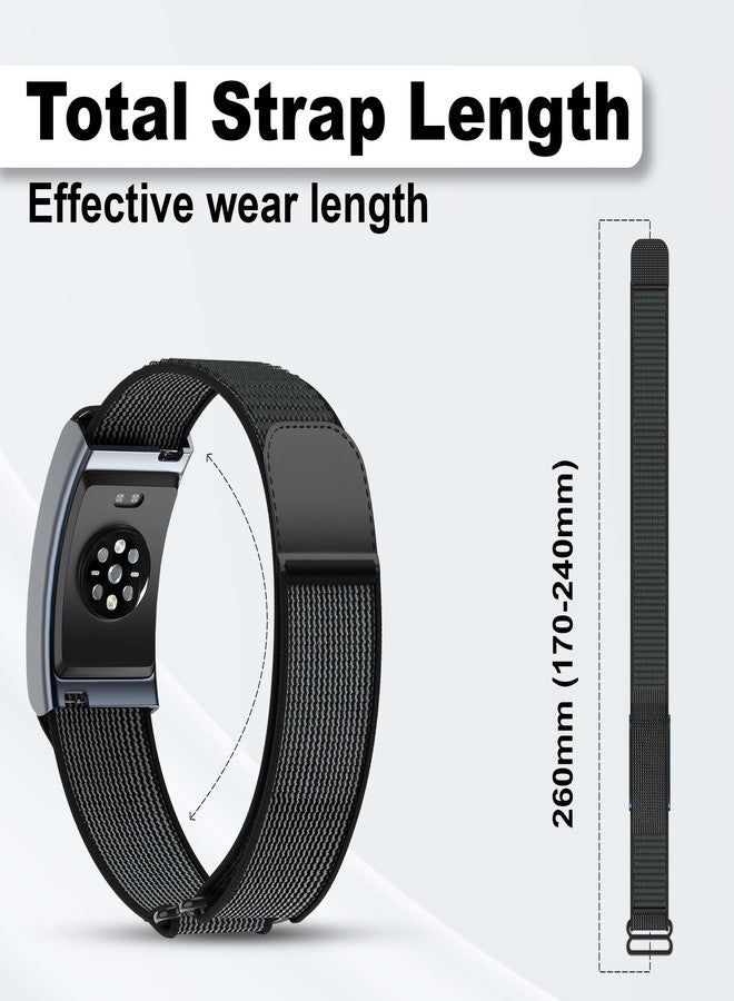 DADO Nylon Replacement Band, Compatible with Amazfit Helio Strap - Adjustable, Breathable Sport Wristband for Fitness Tracker, Comfortable for All-Day Wear (Black Grey) - Image 3