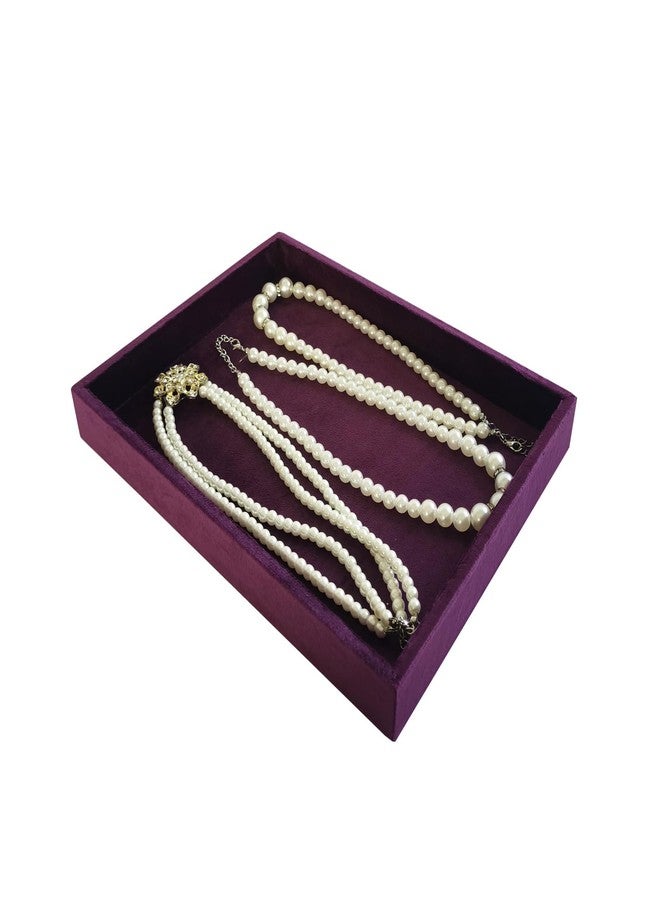 SCIKHEFT Flat Jewelry Tray Velvet Stackable Jewelry Display Organizer for Necklaces, Rings, Earrings Compact Jewelry Storage for Dresser, Countertop（Purple） - Image 3