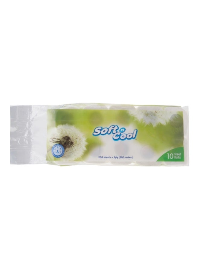 Toilet Rolls, 2 Ply 200 Sheets - 10 Rolls, UAE