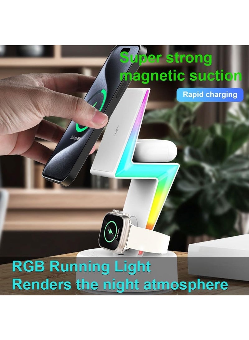 X-level Wireless Charging Station,Mag-Safe Fast Charger Stand for Devices,3 in 1 Charger for iPhone 16 Pro Max/16, Watch 10/9/Ultra 2/SE/8/7/6/5/4/3/2, AirPods Pro/Pro 2/3,Black  - Image 5