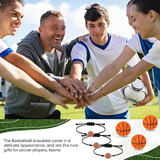 Romooa 48 Pieces Basketball Party Favor Sports Birthday Supplies Set 24 Inspirational Basketball Bracelets 24 Mini Basketball Foam Stress Ball for Sports Theme Birthday Party Team Gifts - Image 5