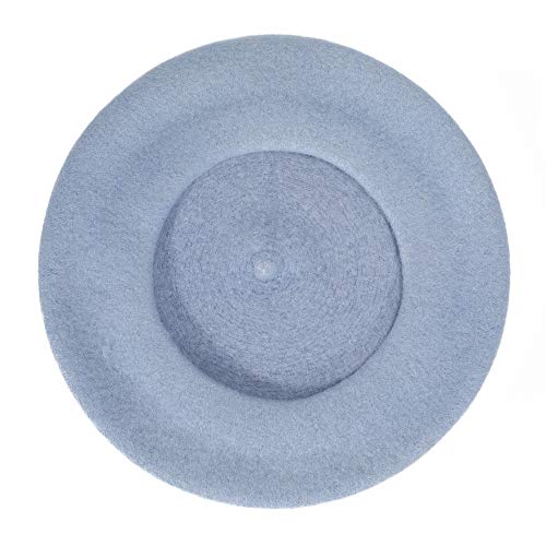 ZLYC Wool French Beret Hat Solid Color Beret Cap for Women Girls (Sky Blue) - Image 5