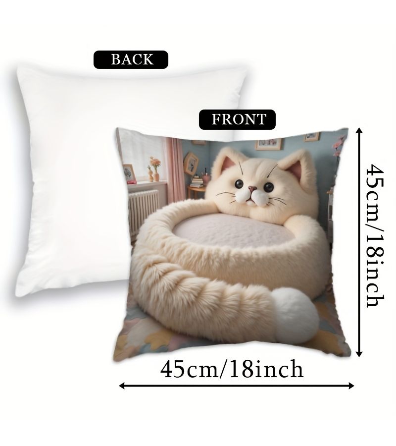 Square Eid Al Adha Cat Design Cover 18x18 Inches No Filling - Image 3