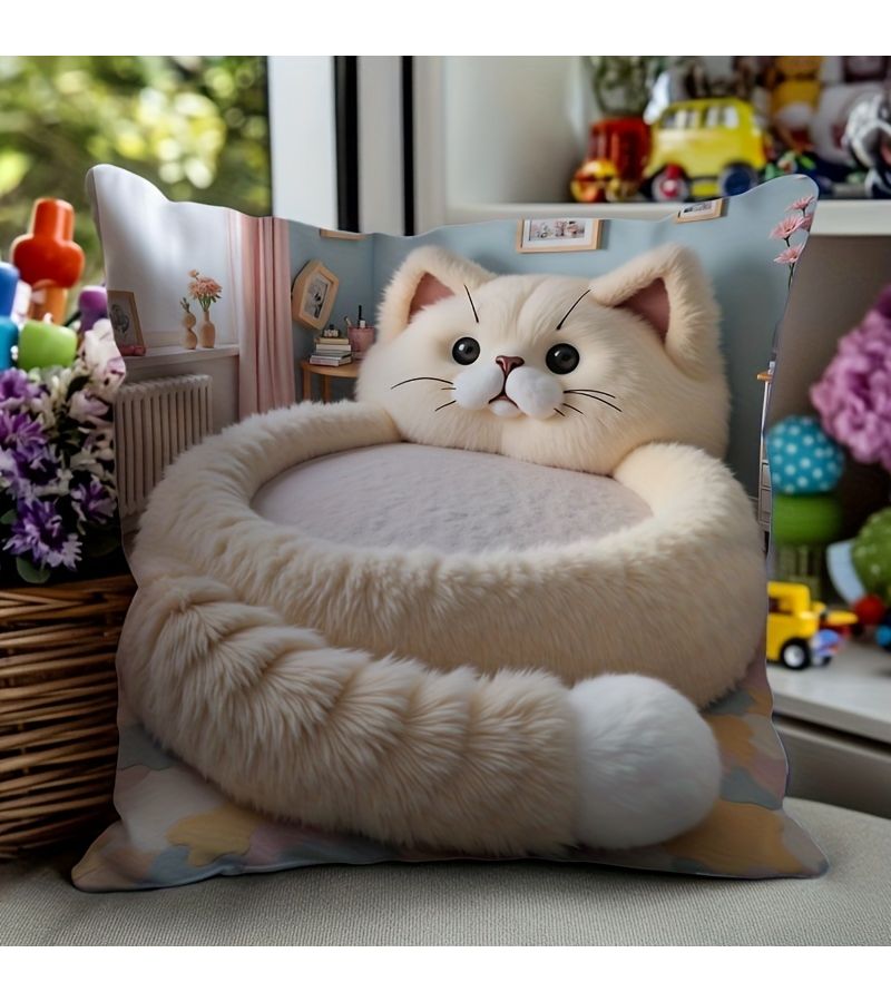 Square Eid Al Adha Cat Design Cover 18x18 Inches No Filling - Image 1