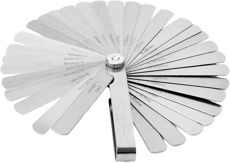 Carbon Steel 32 Blades Feeler Gauge Set Metric 0 02 To 1 00mm Gap Filler Tune Up Tool - Image 1