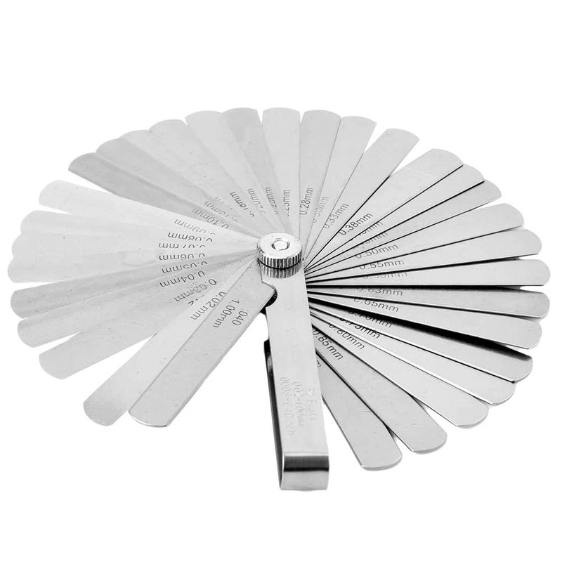 Carbon Steel 32 Blades Feeler Gauge Set Metric 0 02 To 1 00mm Gap Filler Tune Up Tool - Image 2