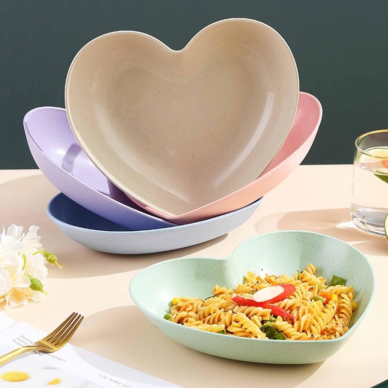 Nathgra Plastic Colourful Hearts Serving Bowl Set for Chutneys, Dips, Snacks Set of 6 (Mix) - Image 4
