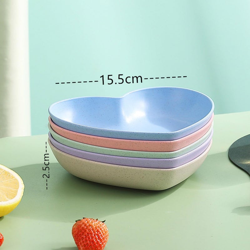 Nathgra Plastic Colourful Hearts Serving Bowl Set for Chutneys, Dips, Snacks Set of 6 (Mix) - Image 5
