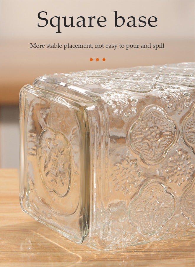 DUNISO 5 Pcs Sealed Glass Jar Set，Square Airtight Food Storage Jars，Clear Kitchen Spice Jar，With Sealing Lid，Leak Proof，Stackable，For Sugar, Tea, Coffee Bean, Pasta, Oat - Image 5