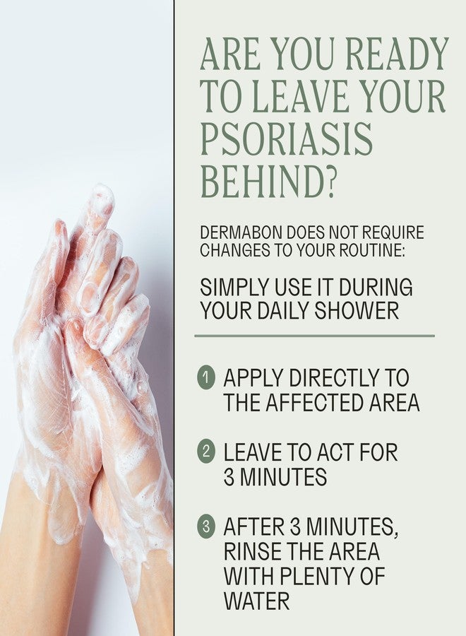 Dermabon Psoriasis Cleanser, Seborrheic Dermatitis & Eczema Soap Bar for Adults - 2% Coal Tar Soap Active Ingredient - Soothes Itching, Reduces Inflammation, Moisturizes Skin,Gentle Daily Use - 3 Pack - Image 5