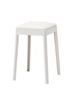 DANUBE HOME Marius Stool Light Weight Single Backless Chair PP+PU Cushion Material Modern Design 1 Seater Chair For Living Room Dining Room Indoor Furniture L29xW29xH48cm -White 