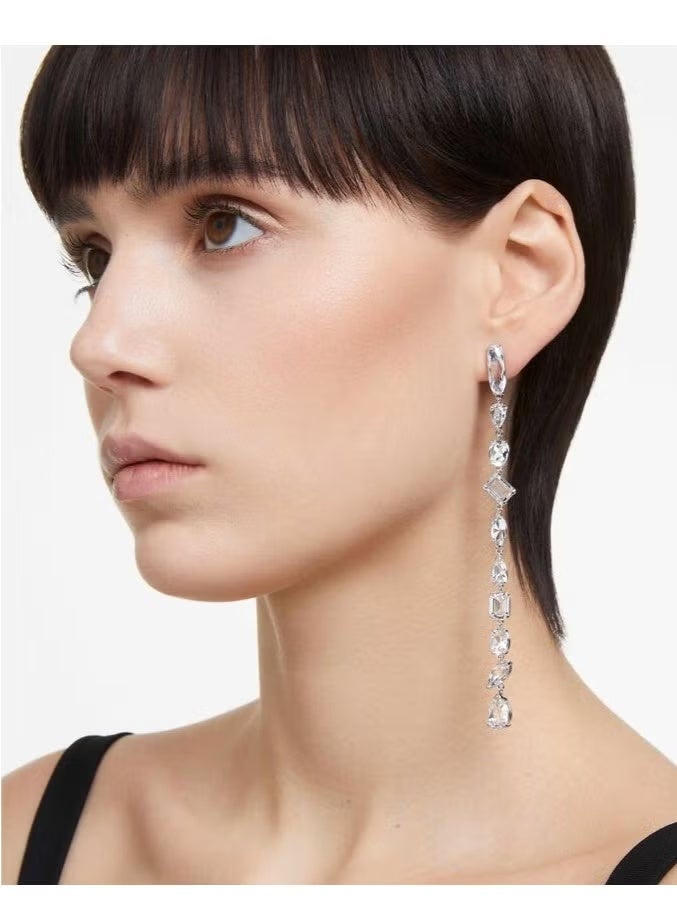 Swaro Gema drop earrings Asymmetric design  Long  White - Image 5