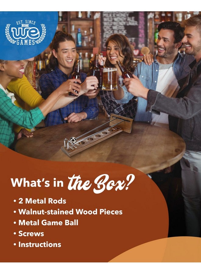 WE Games Shoot The Moon Game, Large 17.5 inch Size, Walnut Wood Stain, Retro Games for Adults, Classic Table Top Board Game - Image 4