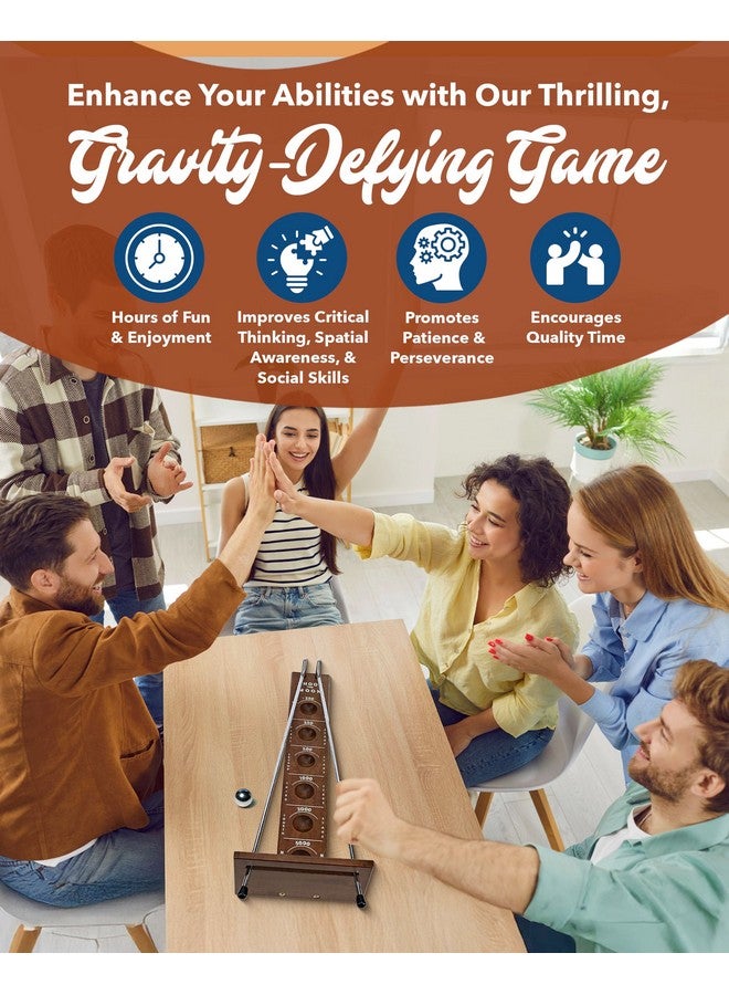 WE Games Shoot The Moon Game, Large 17.5 inch Size, Walnut Wood Stain, Retro Games for Adults, Classic Table Top Board Game - Image 5