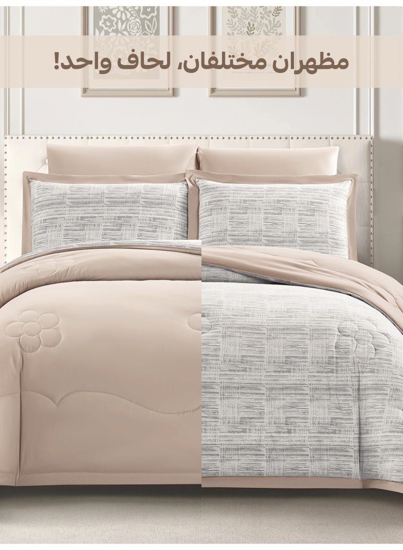 Doona Bedding Comforter Set, Fits 140x200 cm Single Size Bed – 4 Pcs Reversible Printed Design – 350 GSM All-Season Comforter – Premium Brushed Microfiber - Image 5