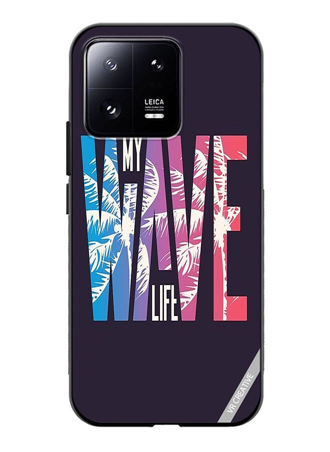 Protective Case Cover For Xiaomi 13 Pro Wave Design Multicolour