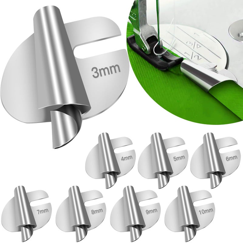 TOOVREN 8pcs Rolled Hem Presser Foot Sewing Rolled Hemmer Foot 3mm-10mm 8 Sizes Wide Hemmer Feet Set Seam Guide Universal Presser Feet Hemming for Sewing Machine Accessories and Tools - Image 1