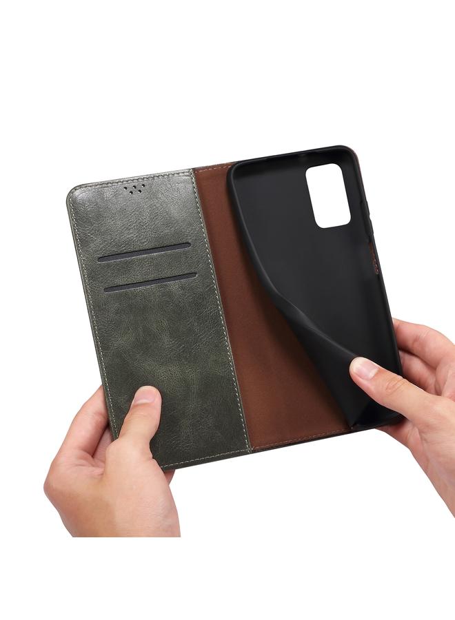 اس-توب جراب لهاتف Huawei P50 Pro، جراب جلدي أفقي قابل للطي بتصميم بسيط من الشمع، مع فتحات للبطاقات وحامل - Image 4