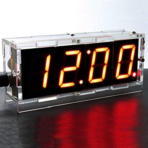 Kunhe DIY 4 Digit LED Electronic Clock Kit Large Screen Red LED - Image 1