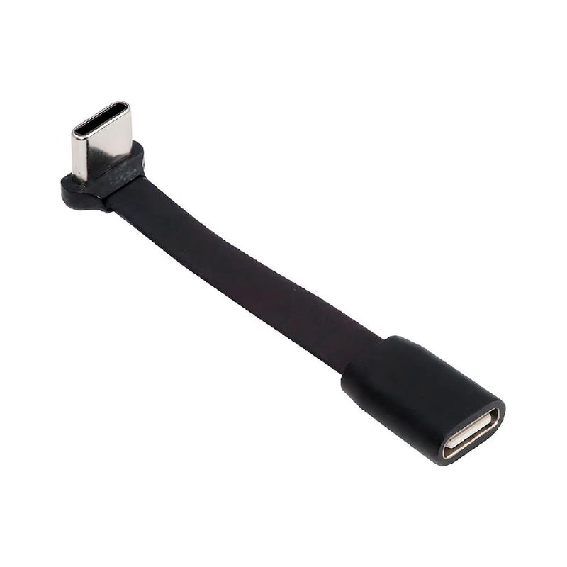 xiwai Ultra Slim Flat USB-C Type-C Male to Female 90 Degree Up Down Angled Extension Power USB2.0 Data Cable 65W Fast Charge for Laptop Tablet Phone 6cm - Image 1