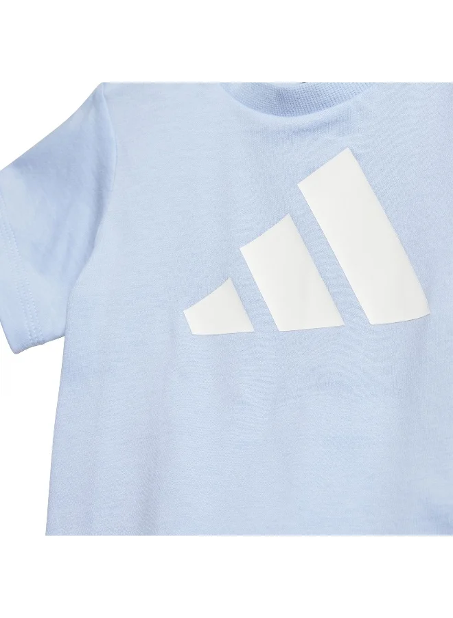 adidas بدلة تدريب I Bl T-Set 160 للأطفال الرضع 0-3 أشهر أزرق