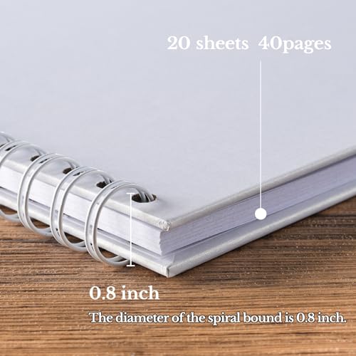potricher 8 x 8 Inch DIY Scrapbook Album 40 Pages Hardcover Kraft Paper Scrap Book Photo Albums Memory Book for Wedding and Anniversary Family (White, 8 Inch) - Image 4