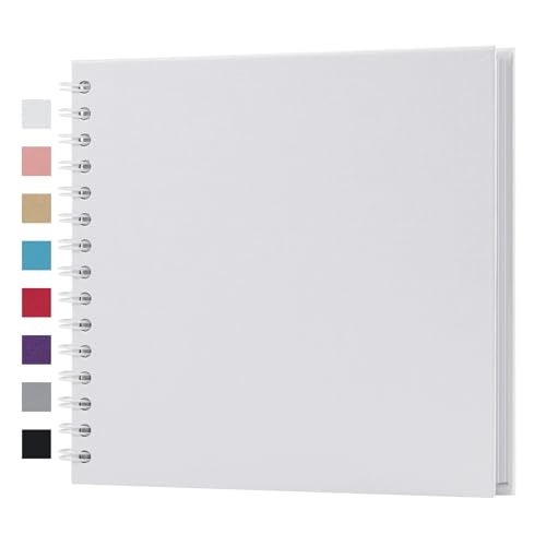 potricher 8 x 8 Inch DIY Scrapbook Album 40 Pages Hardcover Kraft Paper Scrap Book Photo Albums Memory Book for Wedding and Anniversary Family (White, 8 Inch) - Image 1