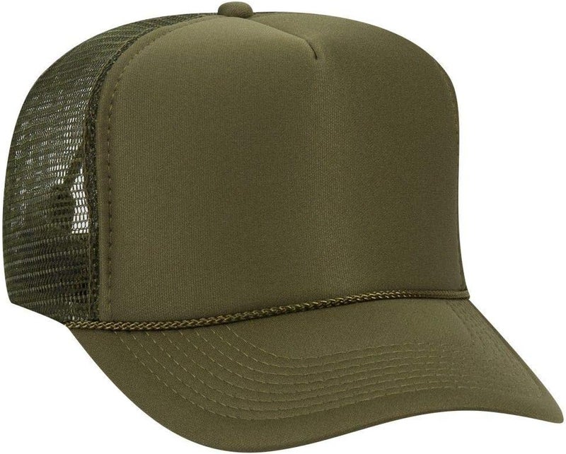 OTTO Polyester Foam Front 5 Panel High Crown Mesh Back Trucker Hat - Image 1